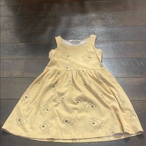 Yellow Kids Dress with Cute Print